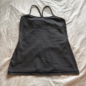 Lululemon Black and White Striped Tank Top